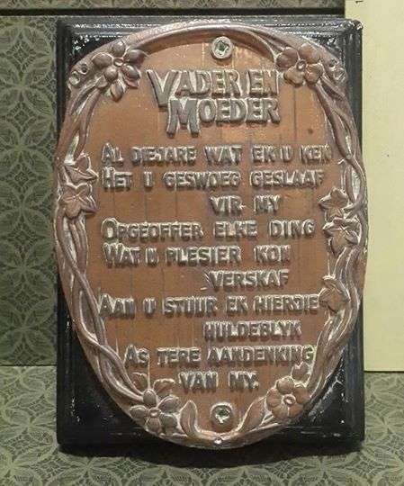Vader/Moeder plaque