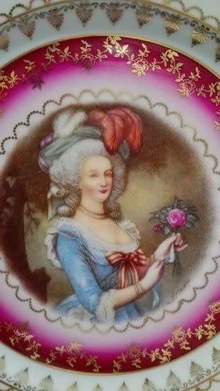 Bavaria porcelain plate hand decorated w.  gold