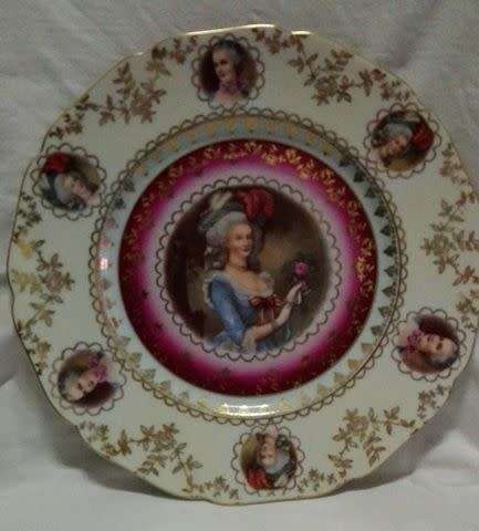 Bavaria porcelain plate hand decorated w.  gold