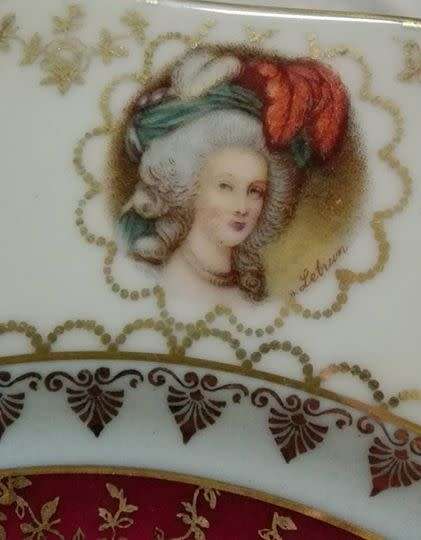 Bavaria porcelain plate hand decorated w.  gold