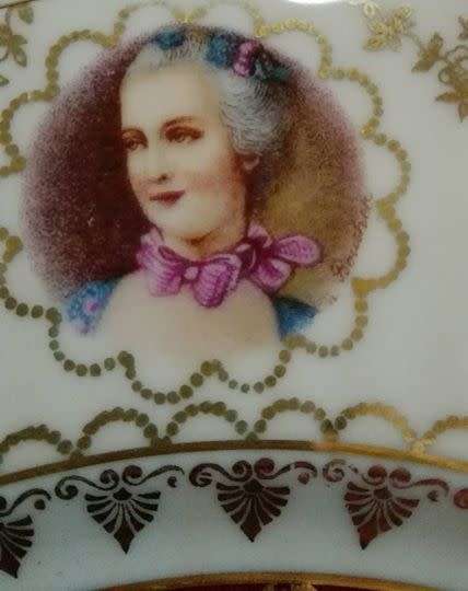 Bavaria porcelain plate hand decorated w.  gold