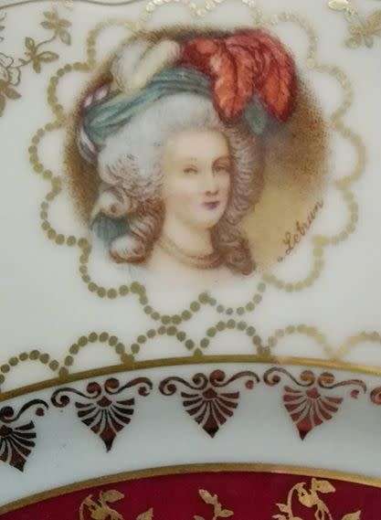Bavaria porcelain plate hand decorated w.  gold