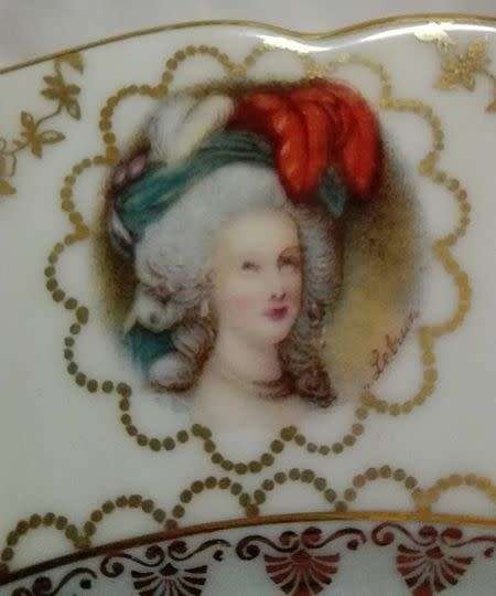 Bavaria porcelain plate hand decorated w.  gold