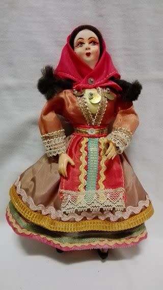 Vintage Handmade doll in traditional wear