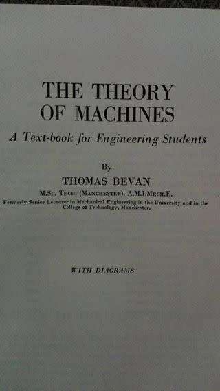 The Theory of Machines Book Thomas Bevan