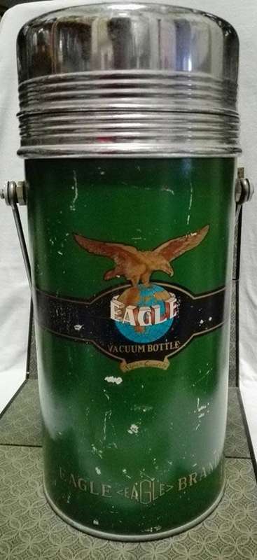 VINTAGE THERMOS FLASK VACUUM BOTTLE EAGLE BRAND MADE IN JAPAN RETRO COLLECTIBLES
