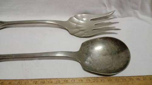 Vintage serving spoon and fork
