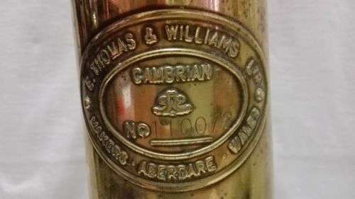 Welsh Miners Lamp - E.Thomas & Willams Ltd (ETW) - Unused - Numbered - Brass with original receipt!
