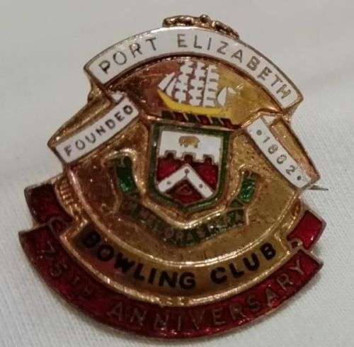 Port Elizabeth Bowling club 75th anniversary Badge