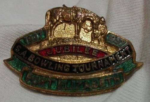 Jubilee South African Bowling tournament Port Elizabeth Bowling badge