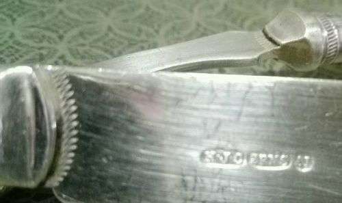 Lovely vintage EPNS silver cuffed Bone handles fish set
