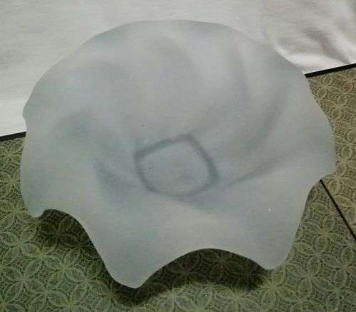 Vintage sea-blue frosted glass bowl