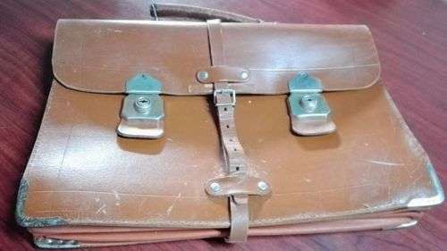 Old leather school case in good condition