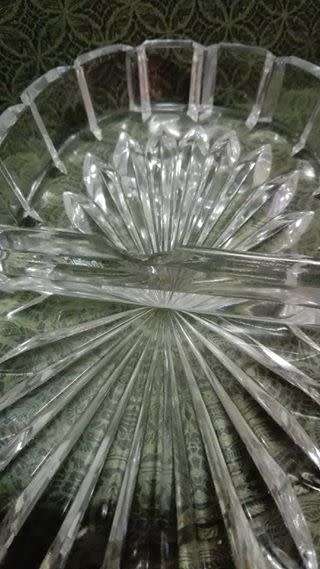 Vintage heavy lead crystal bowl. a chip on the middle edge but still - so pretty!