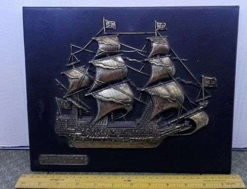 HMS-Sovereign-of-the-Seas-1637-Vinyl-Mounted-Metal-Plaque-of-English-Navy-Ship