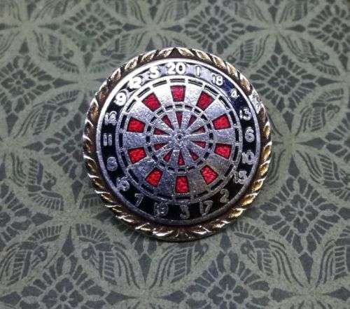 Dartboard brooch