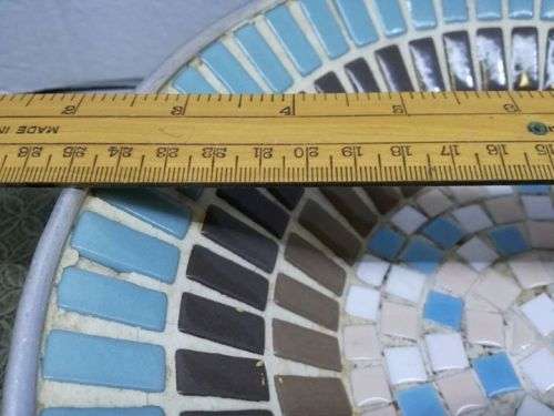 VINTAGE mosaic fruit bowl - Sea colors! LOOK!!
