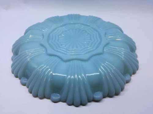 Blue milk glass egg platter