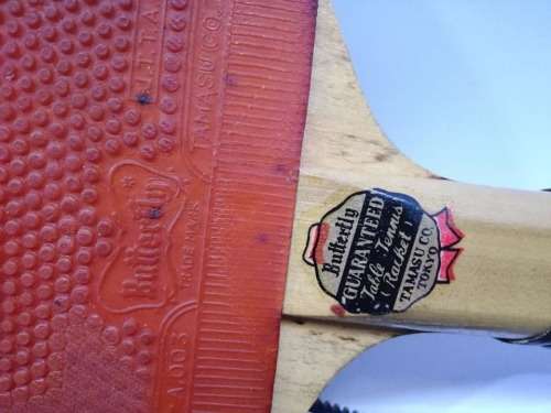 Butterfly tennis table bat and carry-bag - well used - Vintage