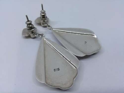 Stunning Art Deco look Onyx and silver earrings!