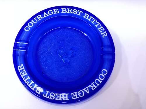 Courage Best Bitter blue glass ashtray! Look!!