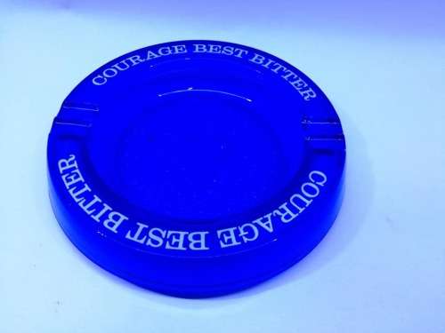 Courage Best Bitter blue glass ashtray! Look!!