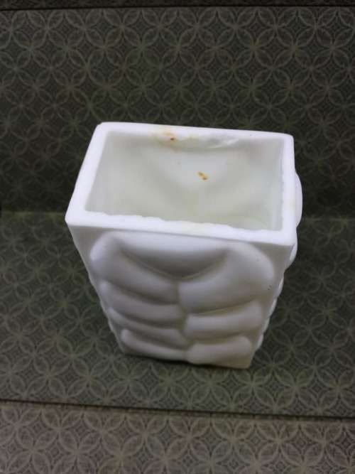 Milk glass vase - a few chips on the inside rim