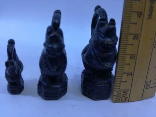 SUPERB! Set of 4 Mythical Lion  Burmese Opium Weights