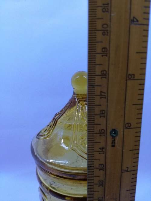 VINTAGE Amber glass bottle and lid