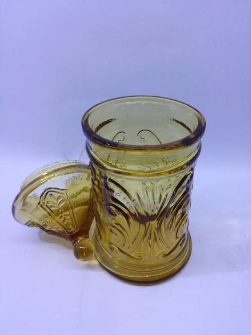 VINTAGE Amber glass bottle and lid