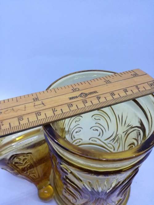 VINTAGE Amber glass bottle and lid