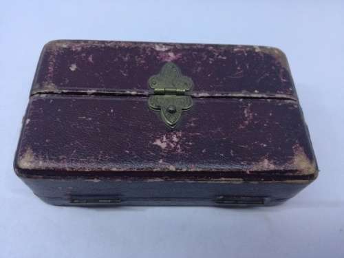 Antique leather jewelry presentation box