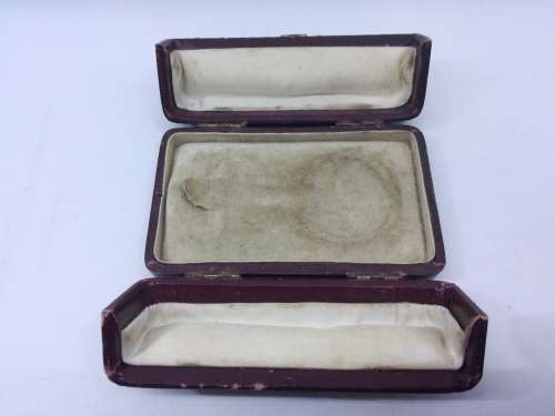 Antique leather jewelry presentation box