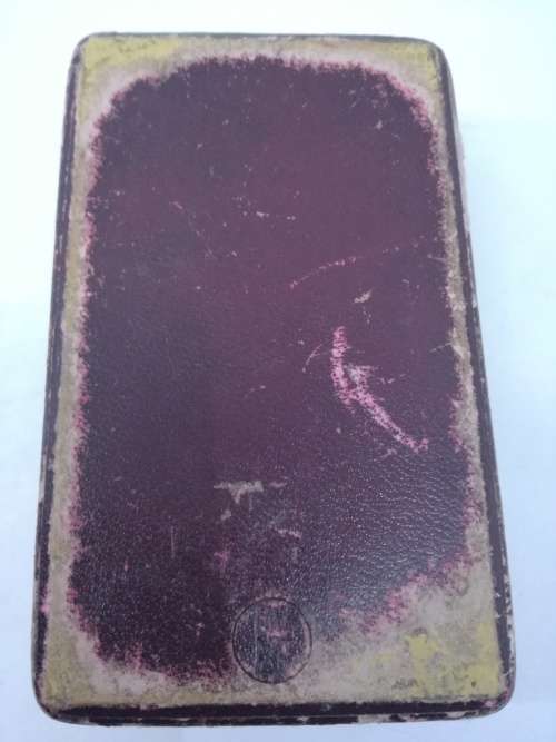 Antique leather jewelry presentation box