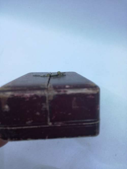 Antique leather jewelry presentation box