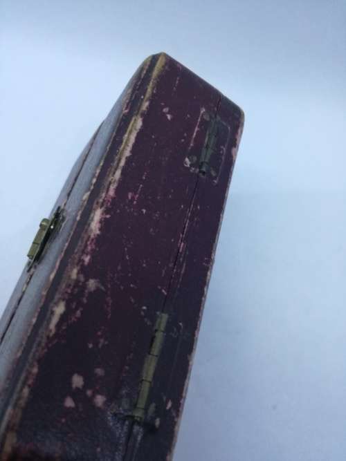 Antique leather jewelry presentation box