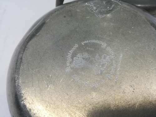 Hand hammered old English pewter made in England milk and sugar set
