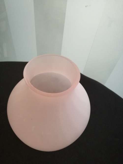 Pink frosted satin glass vase