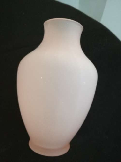Pink frosted satin glass vase