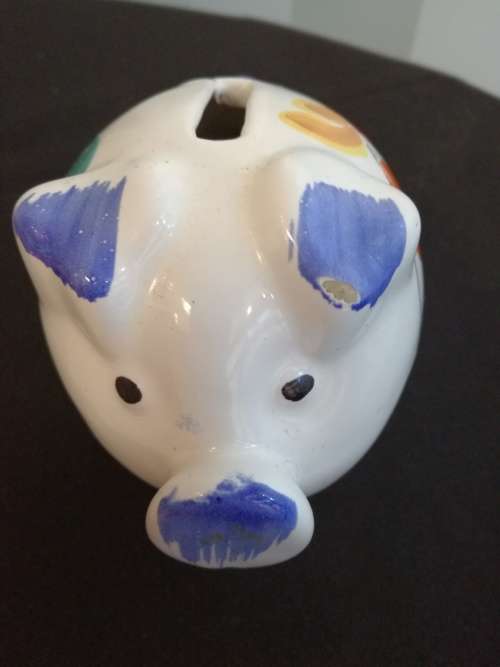 Vintage Signed Italy Italian Piggy Bank
