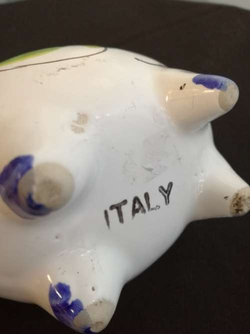 Vintage Signed Italy Italian Piggy Bank