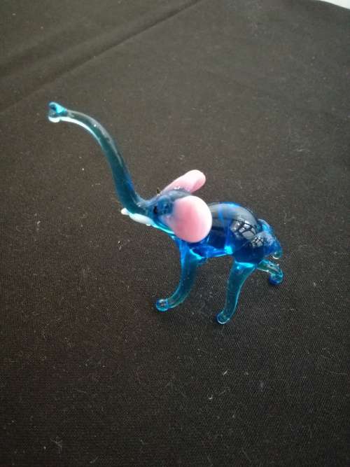 Small Blown Art Glass Elephant