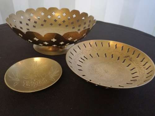 Set of brass bowls