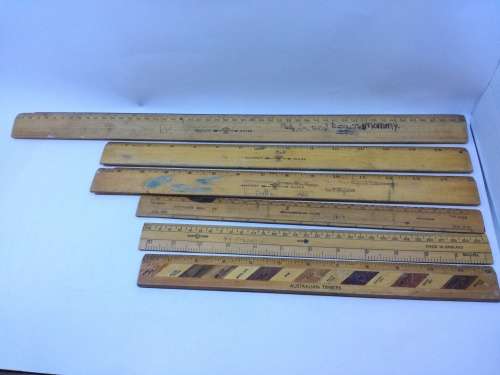 Vintage wooden ruler collection
