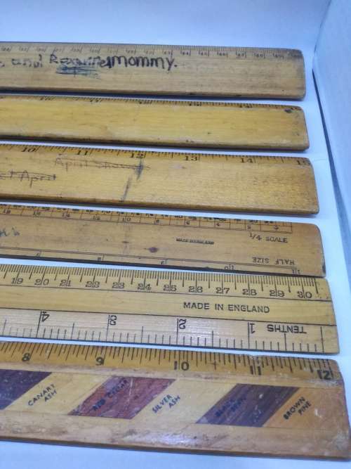 Vintage wooden ruler collection