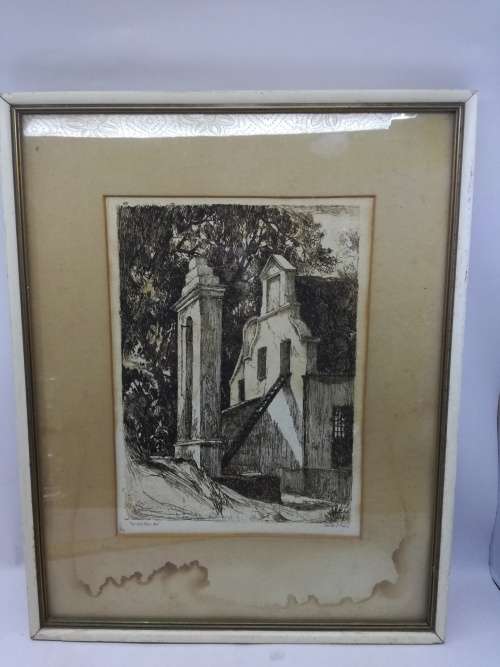 Charles E Peers - The old Slave bell - A beautiful lithographic print!