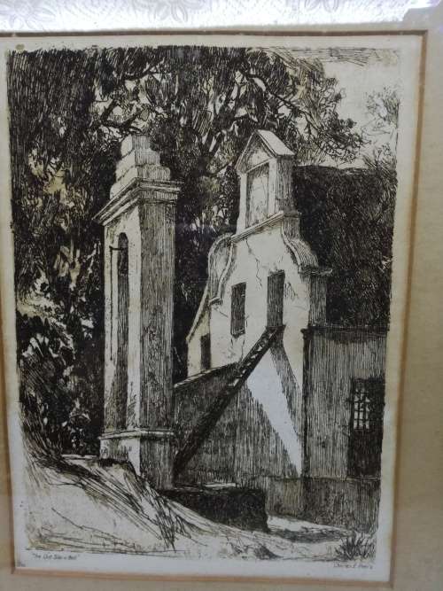 Charles E Peers - The old Slave bell - A beautiful lithographic print!