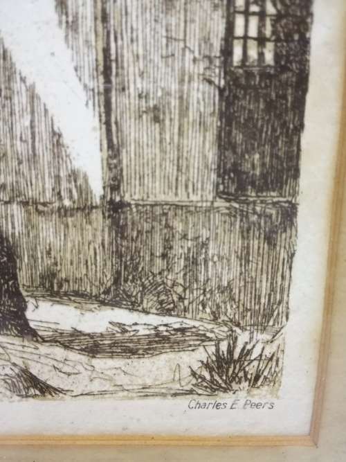 Charles E Peers - The old Slave bell - A beautiful lithographic print!