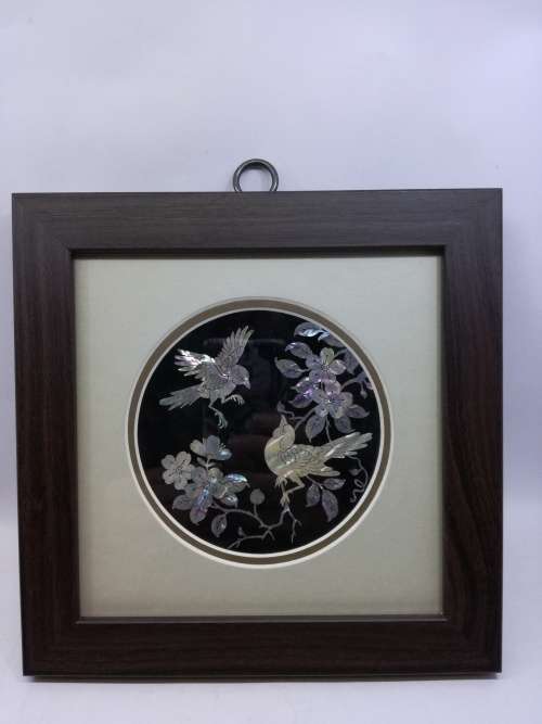 Mother of pearl wall art - birds