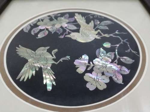 Mother of pearl wall art - birds